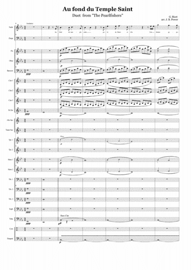 Au fond du Temple saint (Duet from 'The Pearlfishers - Bizet) arranged for T/B solo and concert band (arr. Mark Armstrong)