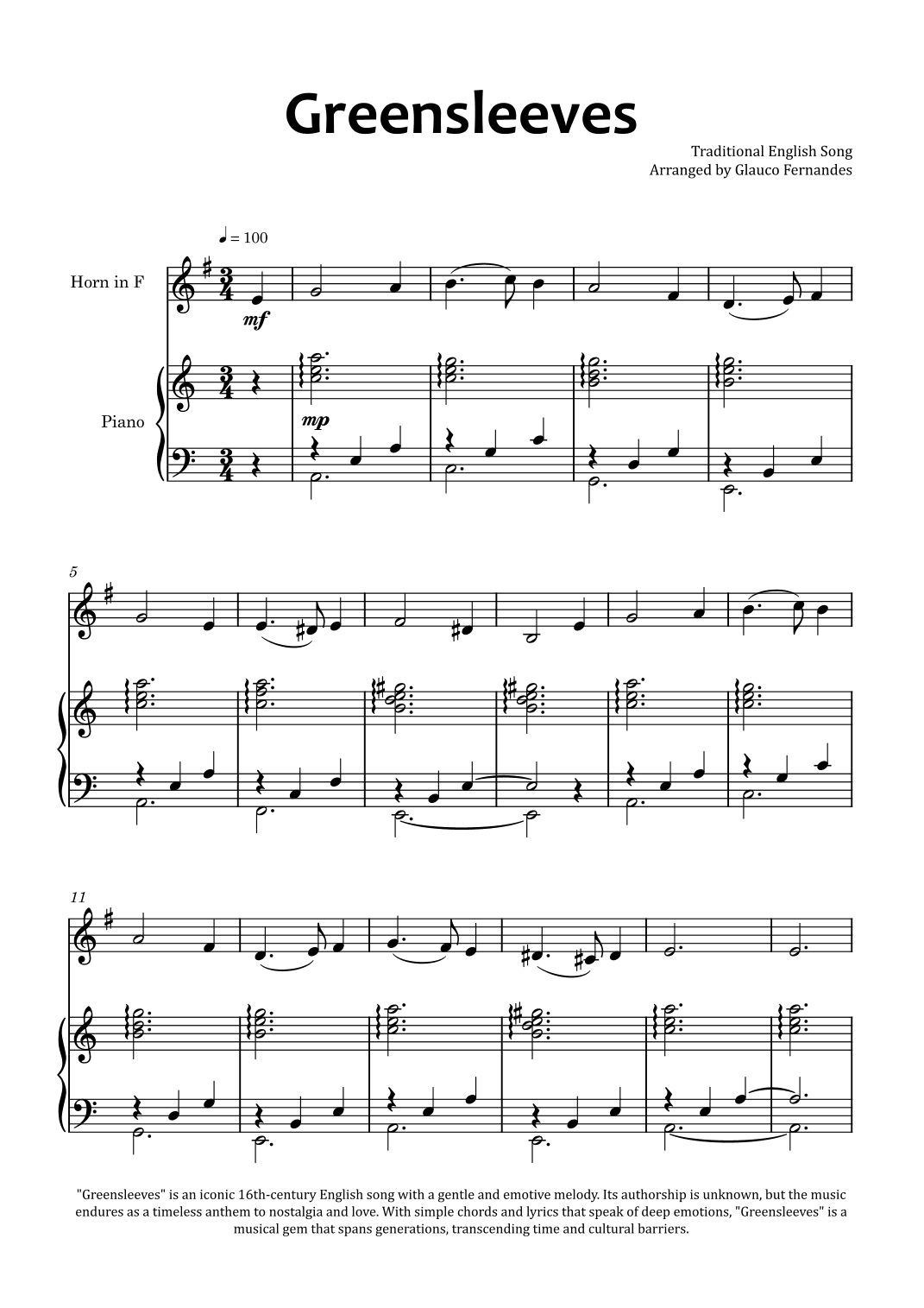 Greensleeves (arr. Glauco Fernandes)