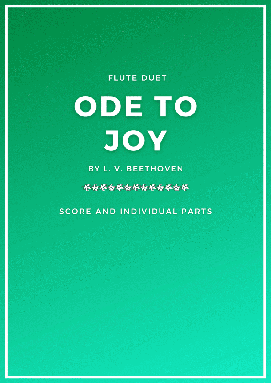 Ode to Joy sheet music for Flute Duet (arr. Douglas Wattson)