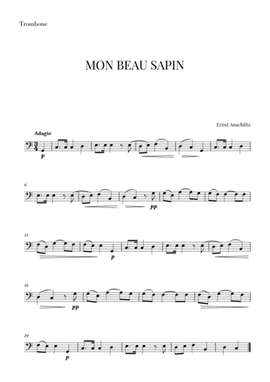 Mon Beau Sapin for Trombone (arr. Cadenza Editions)