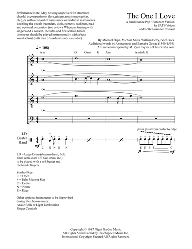 The One I Love (arr. M. Ryan Taylor)