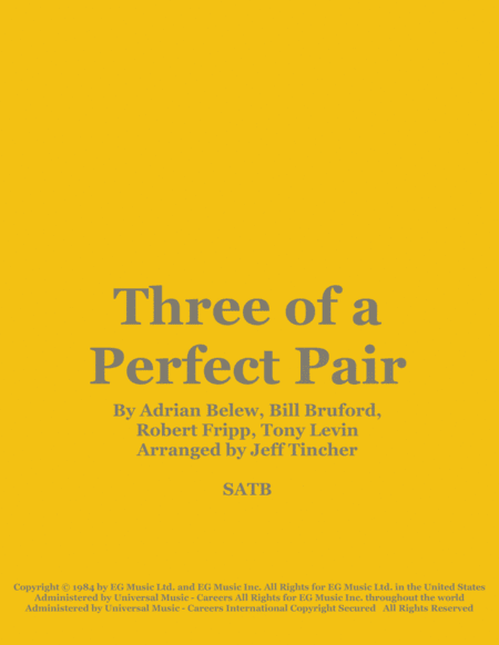 Three Of A Perfect Pair (arr. Jeff Tincher)