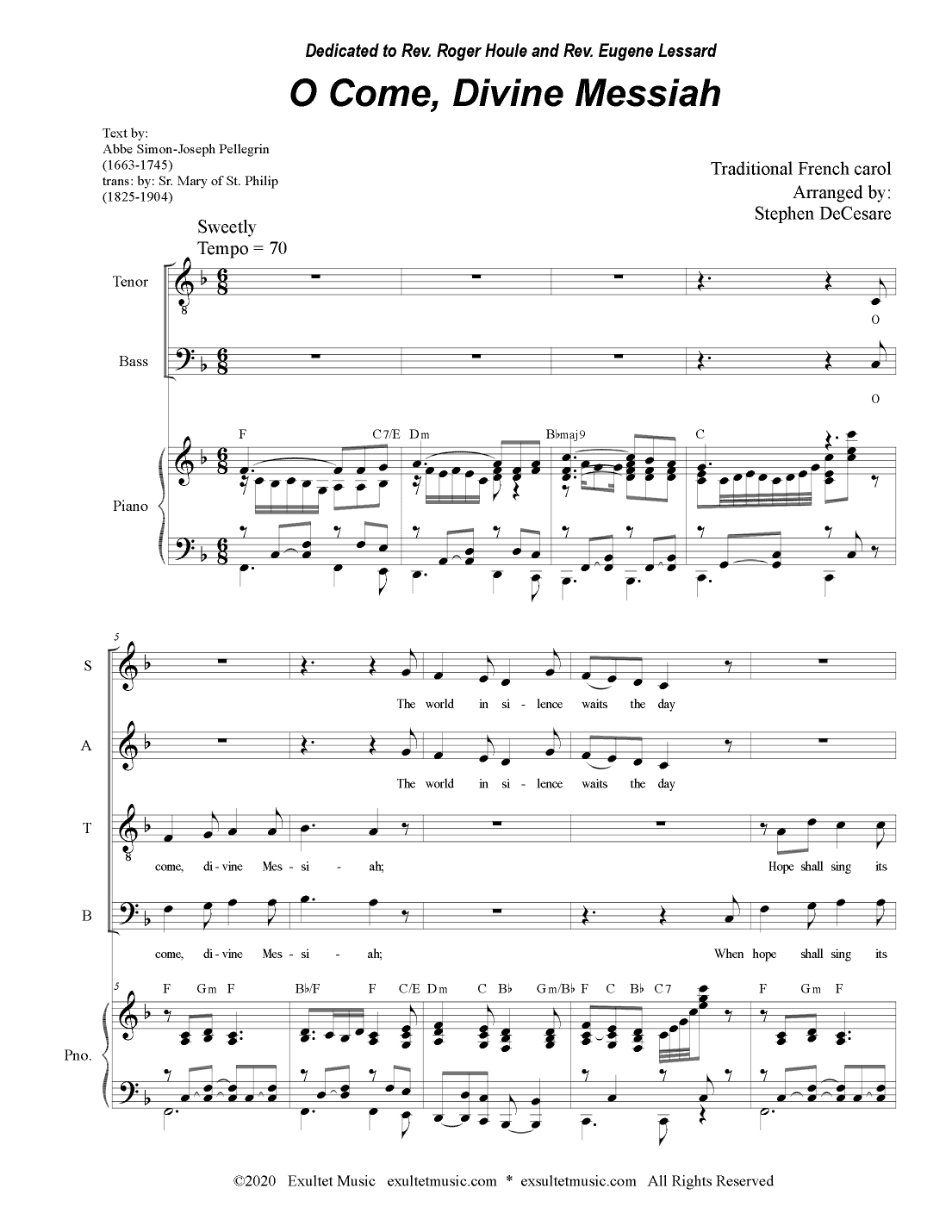 O Come, Divine Messiah (SATB) (arr. Stephen DeCesare)