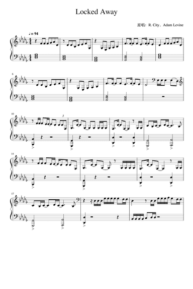 Locked Away (arr. Adam Levine)
