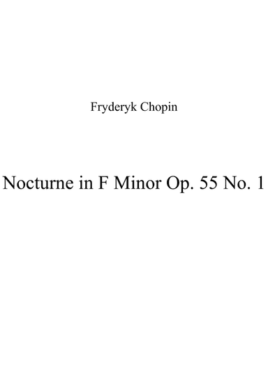 Nocturne in F Minor Op. 55 No. 1 (arr. Patrizia Luraschi)