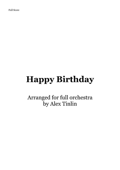 Happy Birthday (arr. Alex Tinlin)