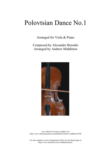 Polovtsian Dance No. 1 arranged for Viola and Piano (arr. Andrew Middleton)