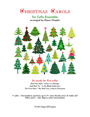 Christmas Carols for Cellos - 4-5 cello parts (arr. Diane Chaplin)