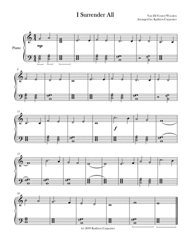 I Surrender All (Easy Piano) (arr. Kathryn Carpenter)