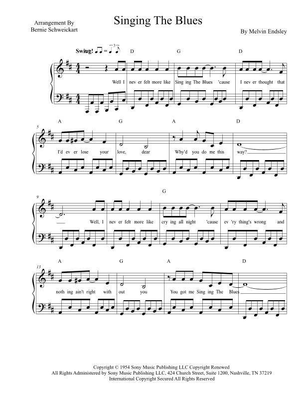 Singing The Blues (arr. Bernie Schweickart)