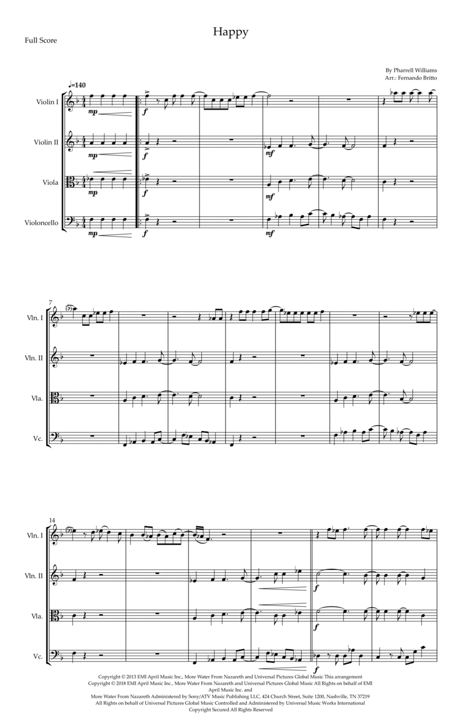 Happy (arr. Fernando Britto)