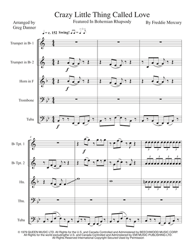 Crazy Little Thing Called Love (arr. Greg Danner)