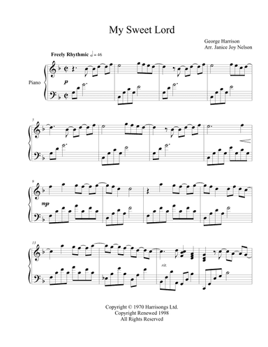 My Sweet Lord (arr. Janice Joy Nelson)