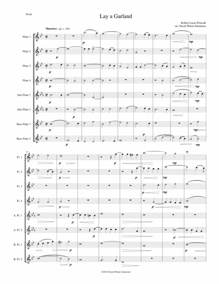 Lay a garland (or Tu es Petrus) for flute choir (arr. David Warin Solomons)