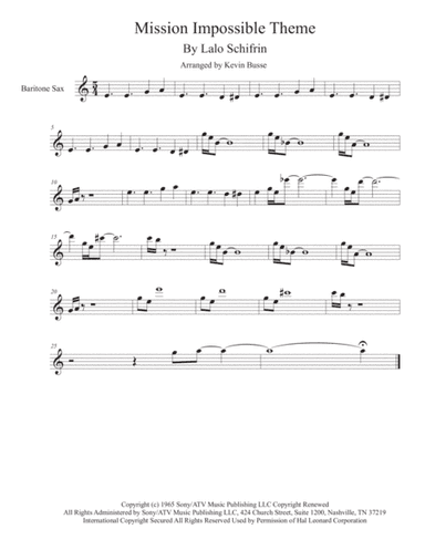 Mission: Impossible Theme  from the Paramount Television Series MISSION: IMPOSSIBLE (arr. Kevin Busse)