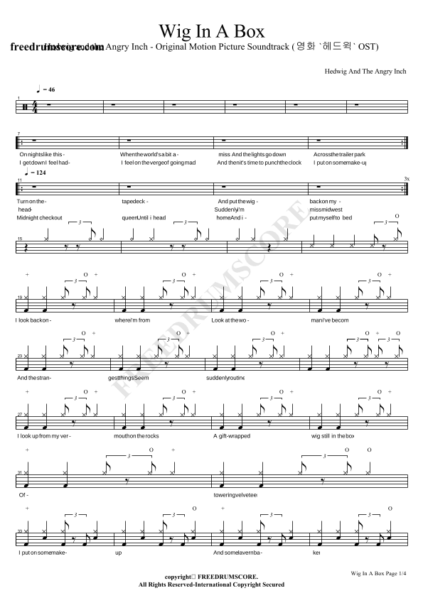 Wig In A Box (arr. COPYDRUM)