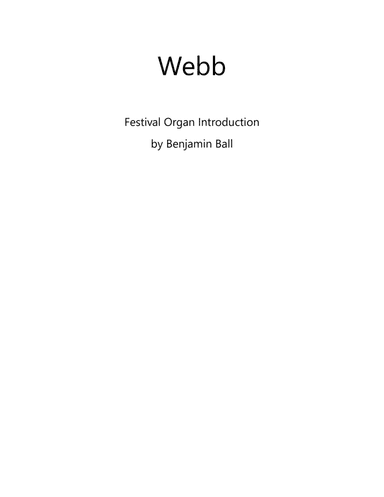 Webb (hymn introduction) (arr. Benjamin Ball)