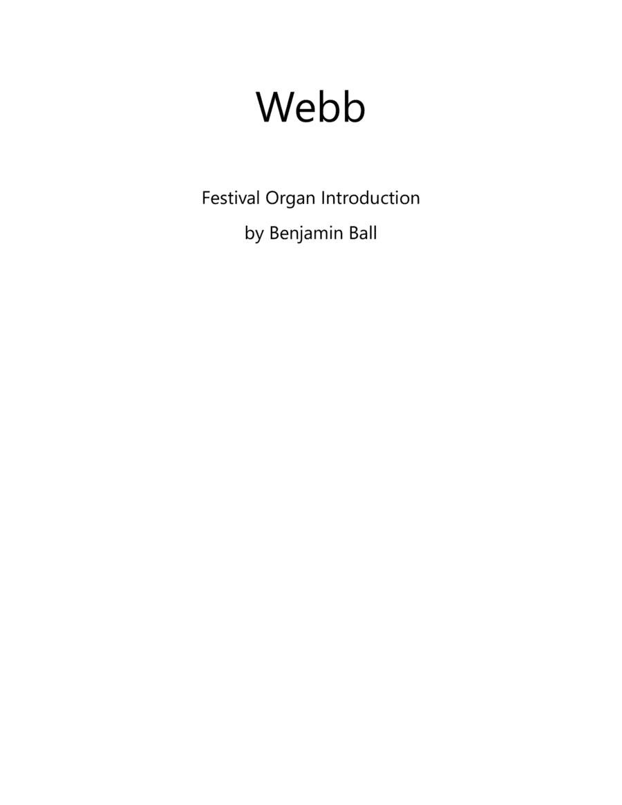 Webb (hymn introduction) (arr. Benjamin Ball)
