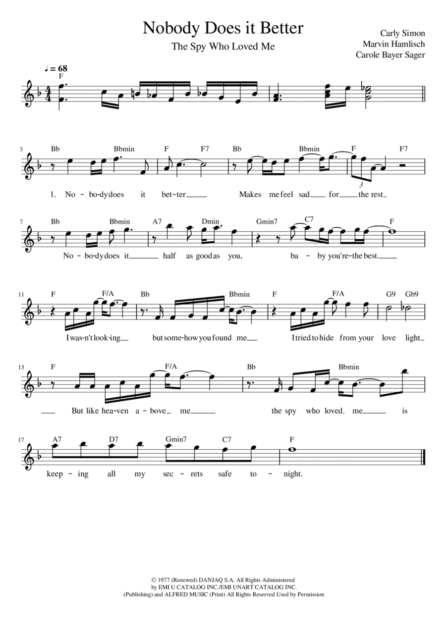 Nobody Does It Better (arr. Keys to Success)
