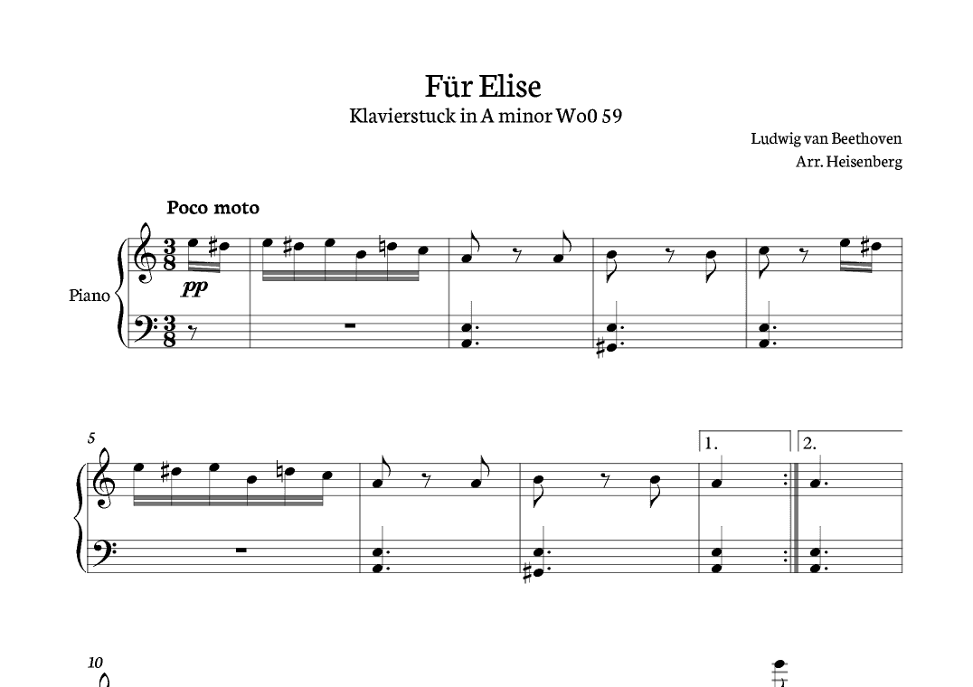 Für Elise (arr. Heisenberg)