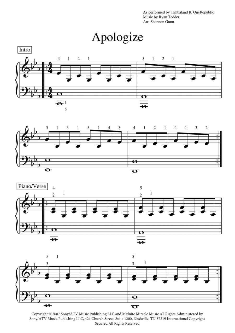 Apologize (arr. Shannon Gunn)