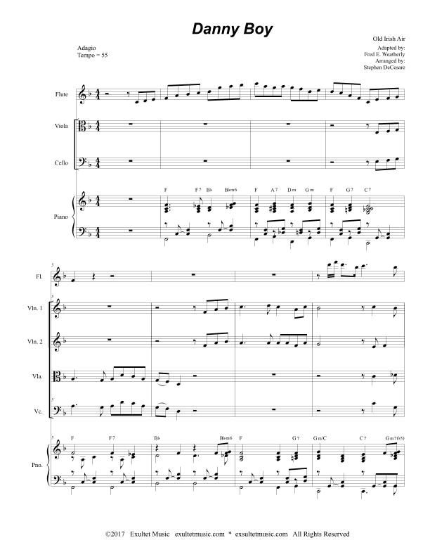 Danny Boy (for String Quartet and Piano) (arr. Stephen DeCesare)