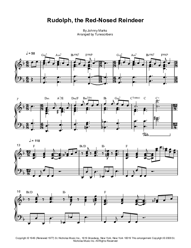 Rudolph, the Red-Nosed Reindeer (arr. Tunescribers)