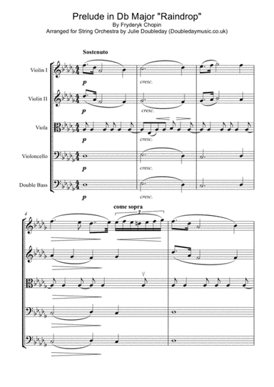 Chopin: Raindrop Prelude for String Orchestra - Score and Parts (arr. Julie Doubleday)