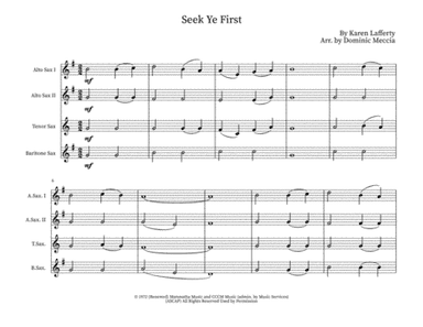 Seek Ye First (arr. Dominic Meccia)