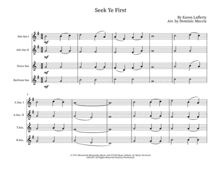 Seek Ye First (arr. Dominic Meccia)