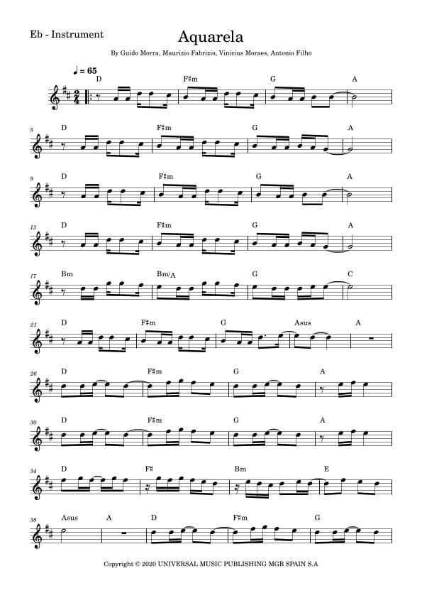 Aquarela-toquinho (arr. Fabio Eduardo de Oliveira)