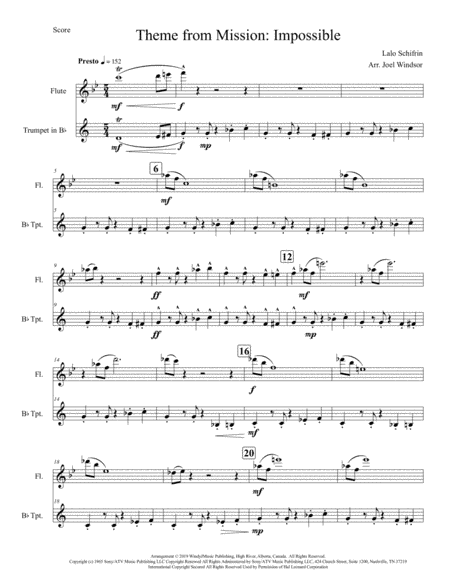 Mission: Impossible Theme  from the Paramount Television Series MISSION: IMPOSSIBLE (arr. Joel Windsor)