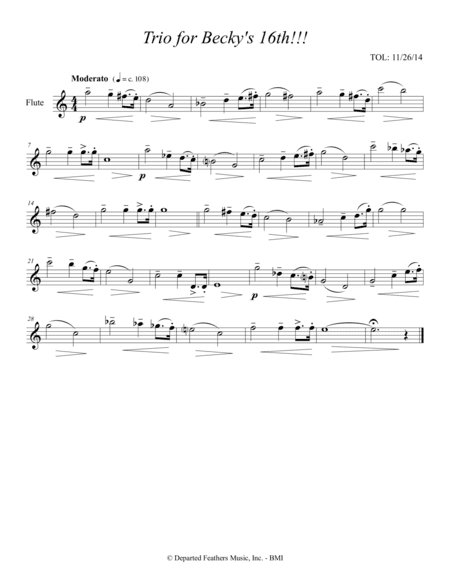 Trio for Becky's 16th (2014) set of parts - flute, clarinet and bassoon