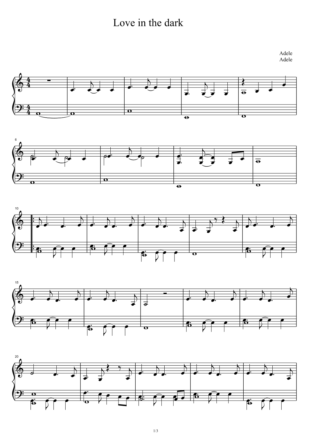 Love In The Dark (arr. Adele)
