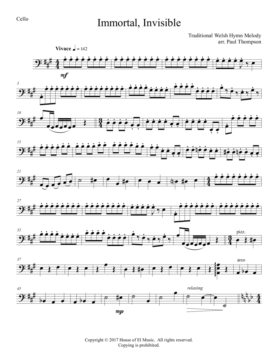 Immortal, Invisible God, Only Wise (arr. Paul Thompson)