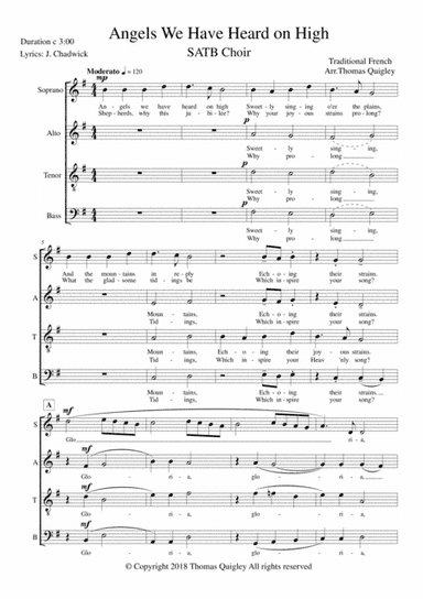 Angels We Have Heard on High (arr. Thomas Quigley)