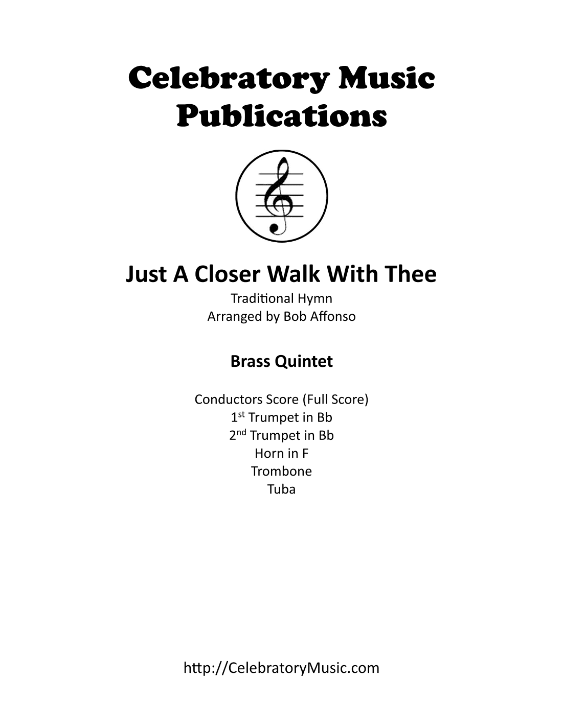 Just A Closer Walk With Thee (arr. Bob Affonso)