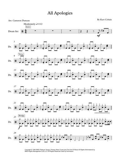 All Apologies (arr. Cameron Duncan)