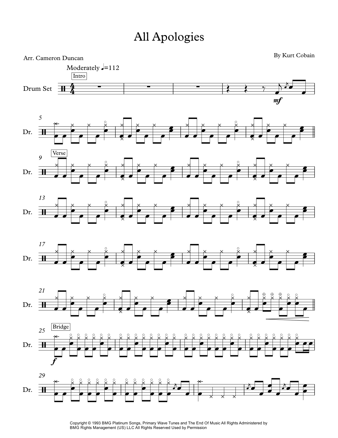 All Apologies (arr. Cameron Duncan)