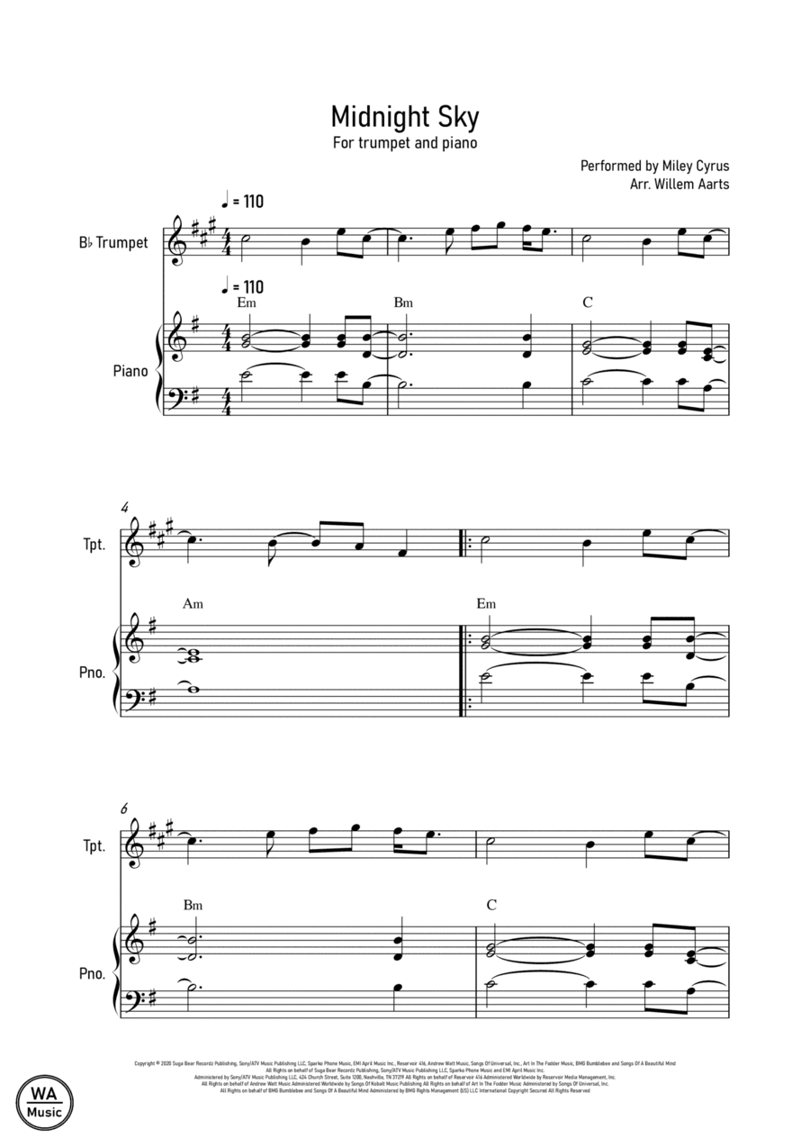 Midnight Sky (arr. Willem Aarts)