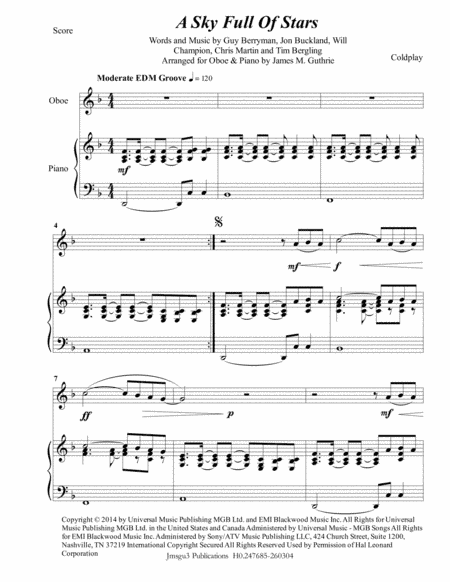 A Sky Full Of Stars (arr. James M. Guthrie, ASCAP)