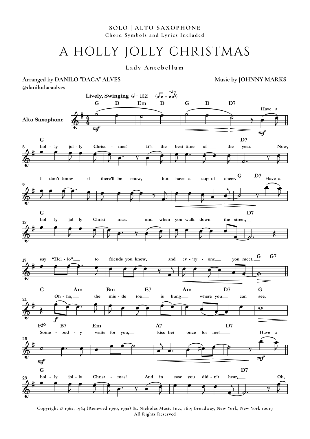 A Holly Jolly Christmas (arr. Danilo “Daca” Alves)