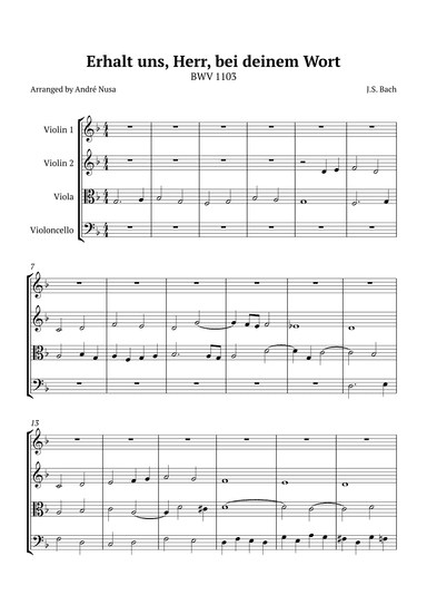Erhalt uns, Herr, bei deinem Wort BWV 1103 (arr. André Nusa)