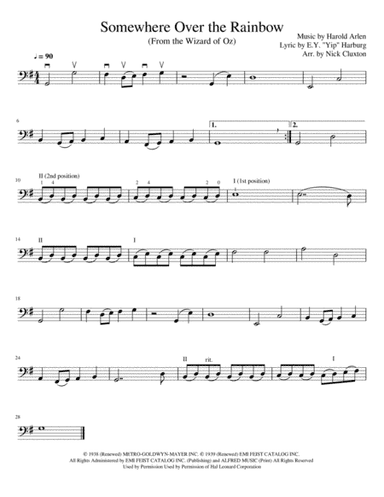 Over The Rainbow (from The Wizard Of Oz) (arr. Nick Cluxton)