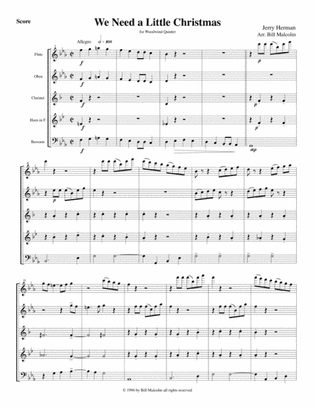We Need A Little Christmas (arr. Bill Malcolm)