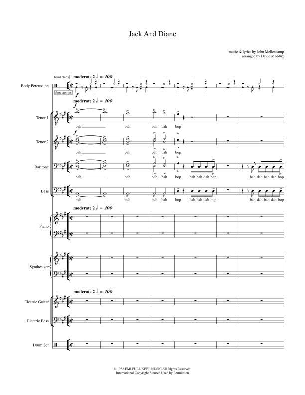 Jack And Diane (arr. David Maddux)