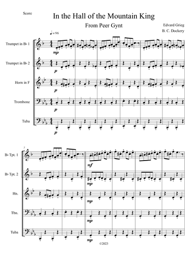 In the Hall of the Mountain King (Brass Quintet) (arr. B. C. Dockery)