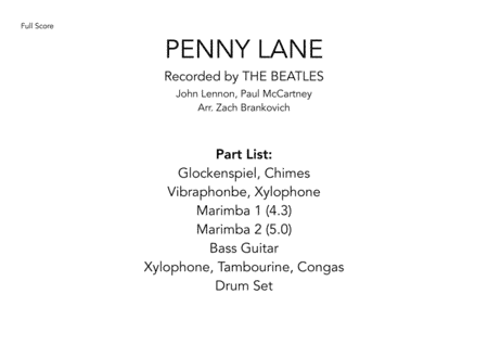 Penny Lane (arr. Zach Brankovich)