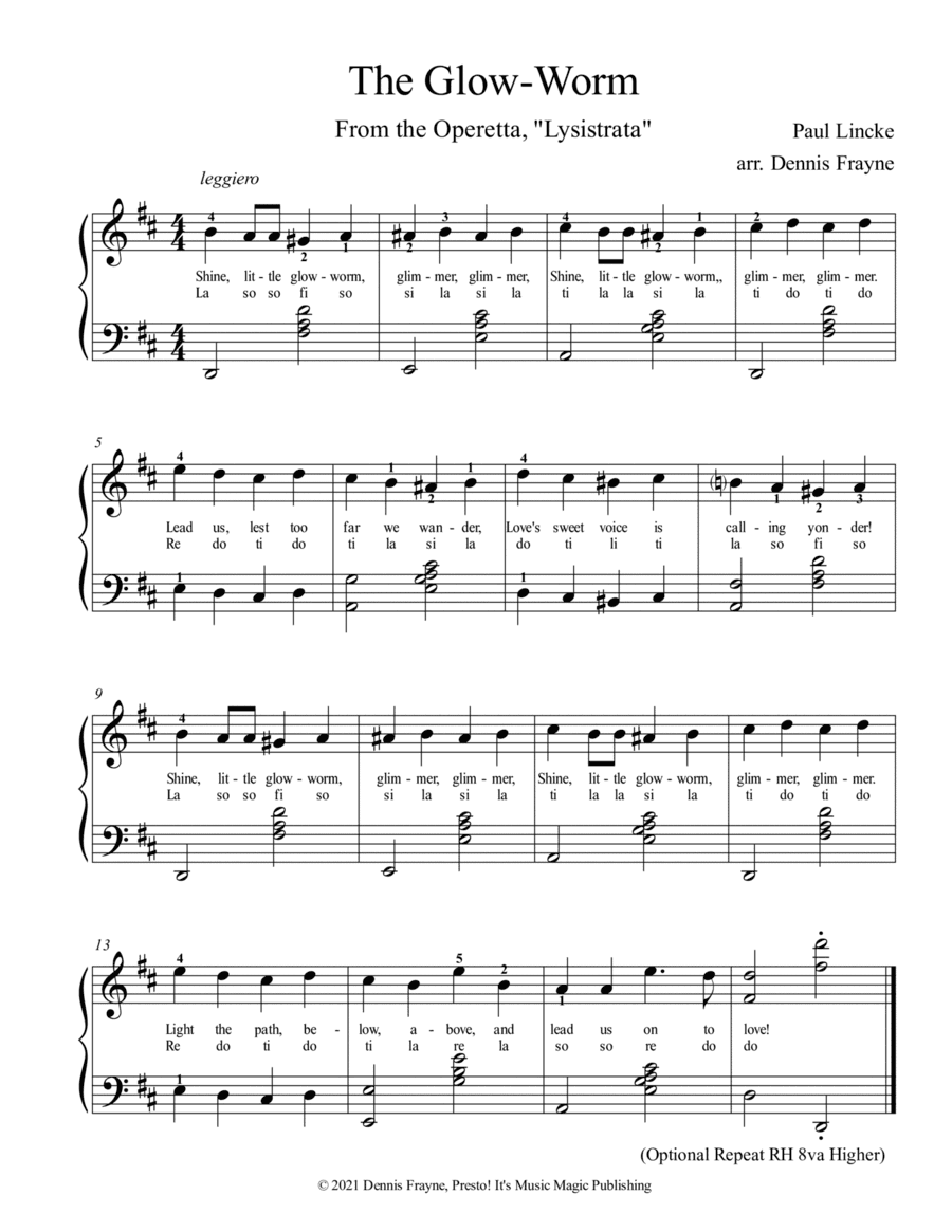 The Glow-Worm (Glow Worm) (arr. Dennis Frayne)