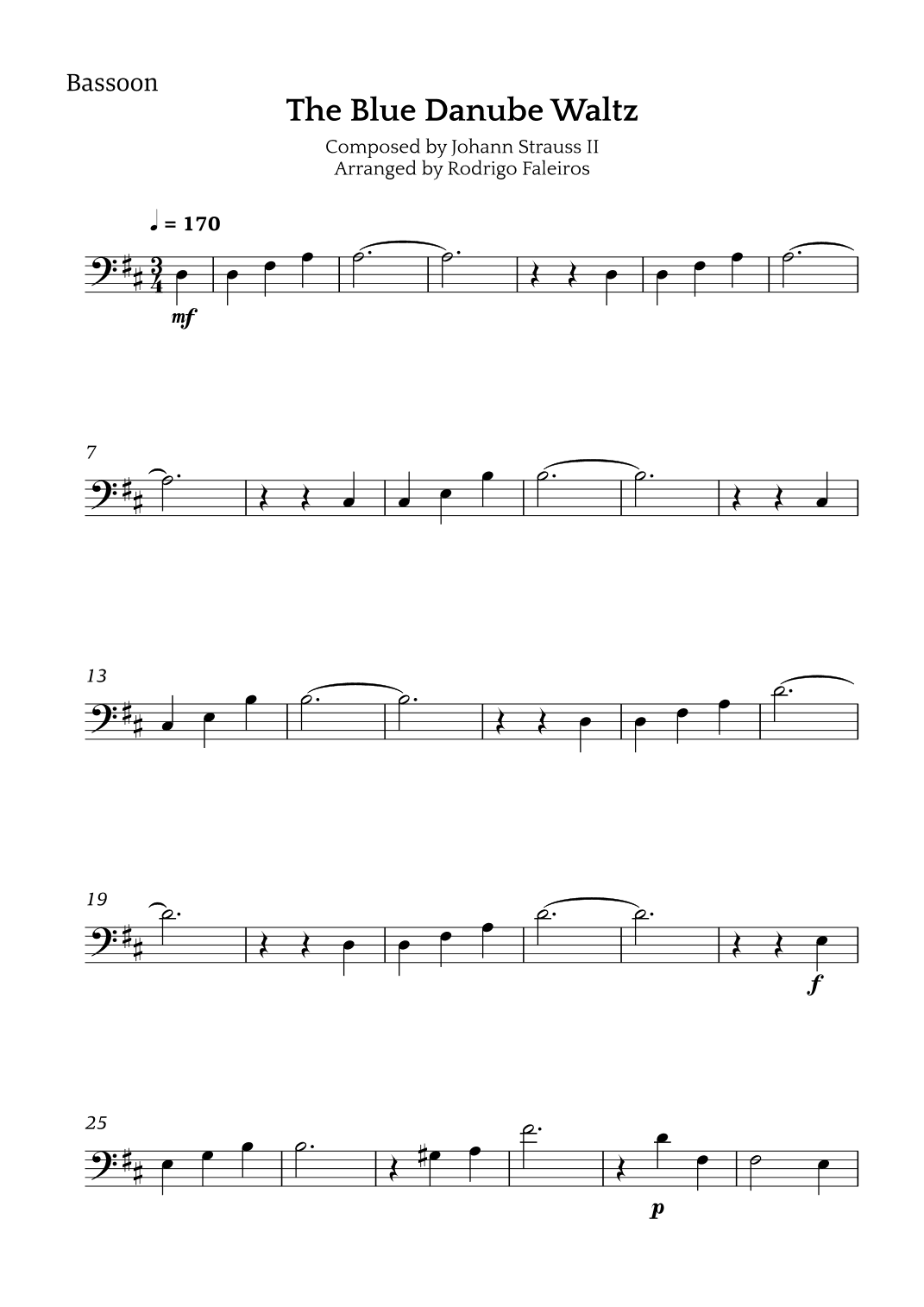 The Blue Danube Waltz (arr. Rodrigo Faleiros)
